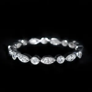 14K White Gold 0.24 CTW Diamond Band