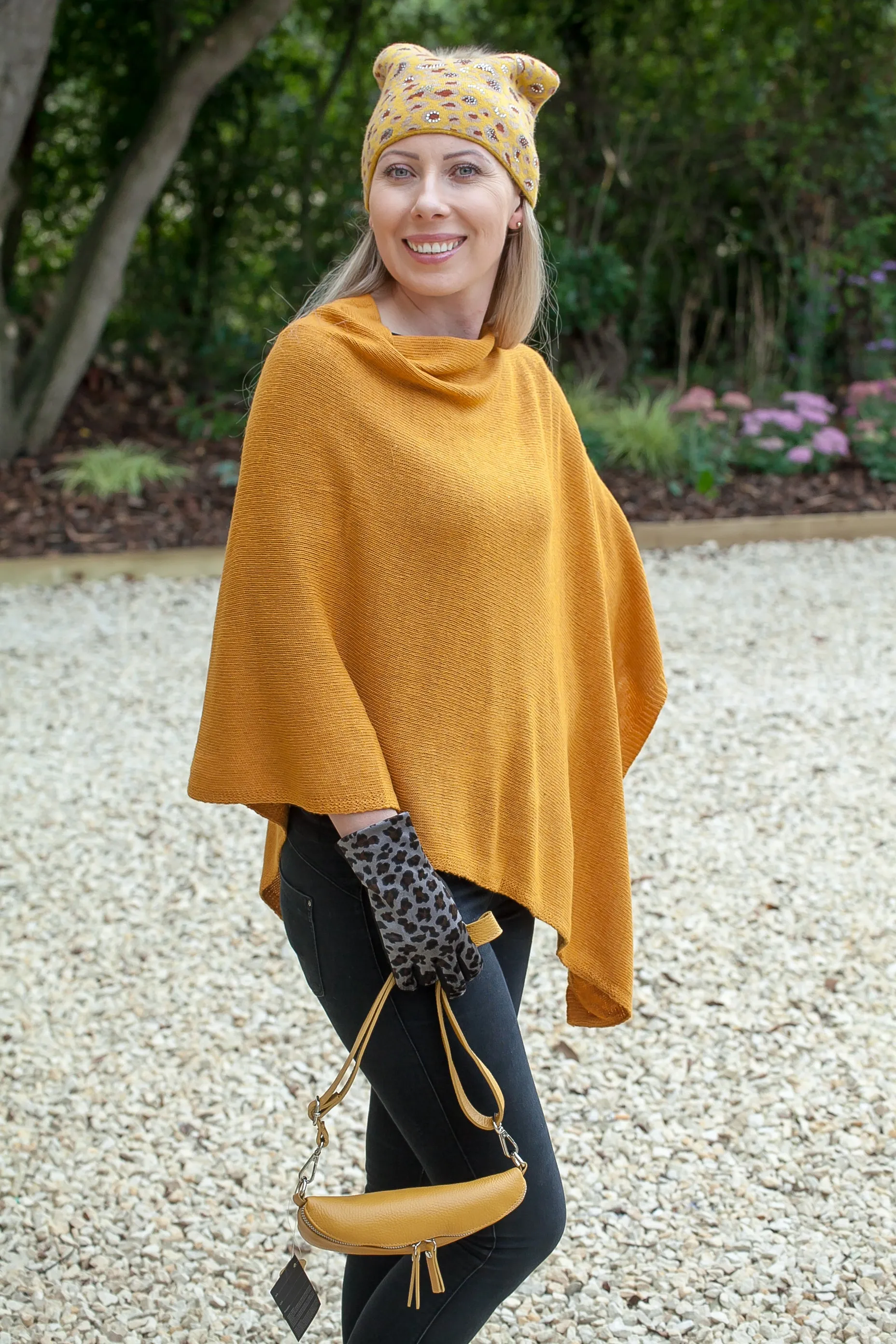 ANABELLE - Womens Cashmere Mix Poncho One Size