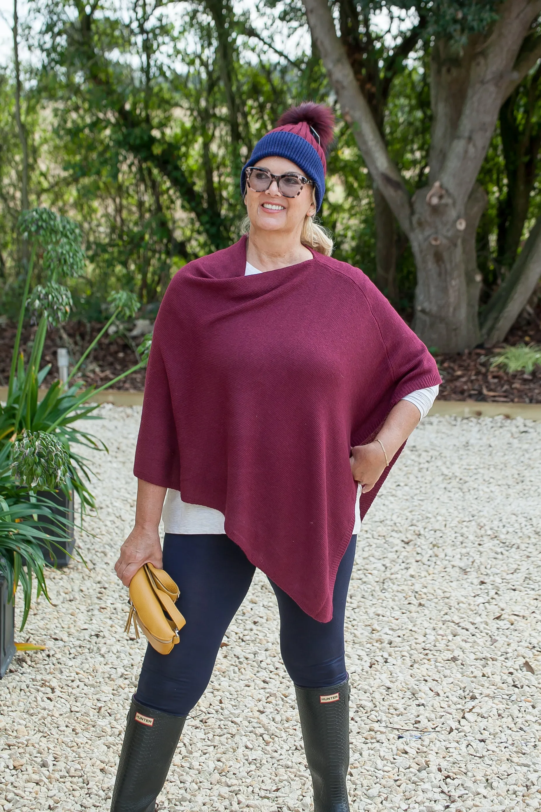 ANABELLE - Womens Cashmere Mix Poncho One Size