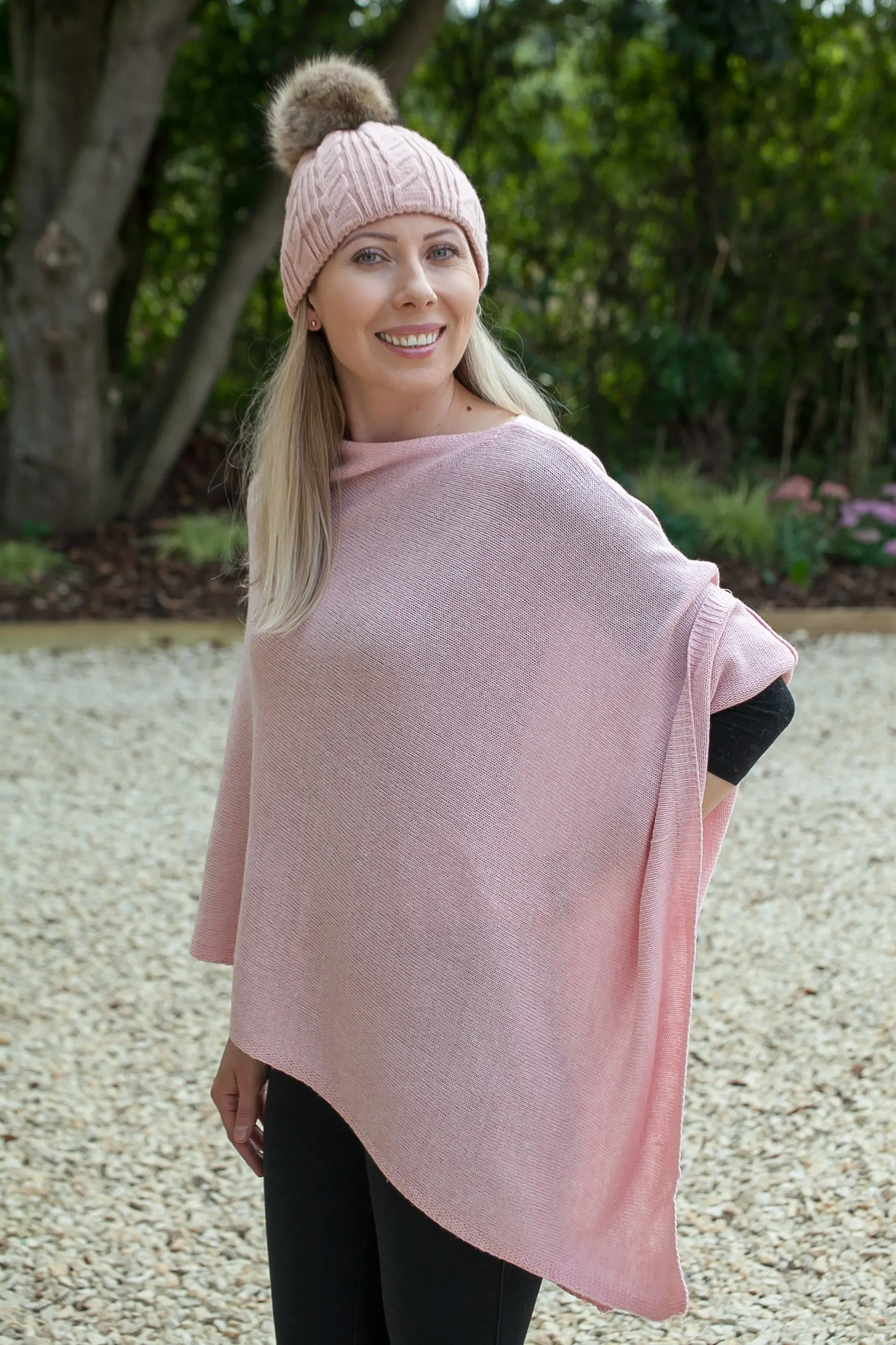 ANABELLE - Womens Cashmere Mix Poncho One Size
