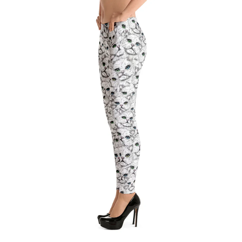 ANGORA KITTY FACES Leggings
