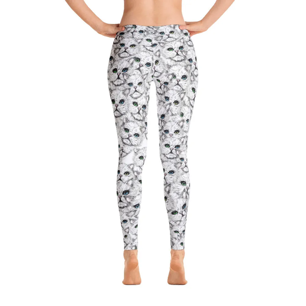ANGORA KITTY FACES Leggings