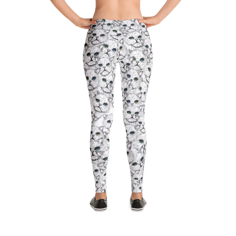 ANGORA KITTY FACES Leggings
