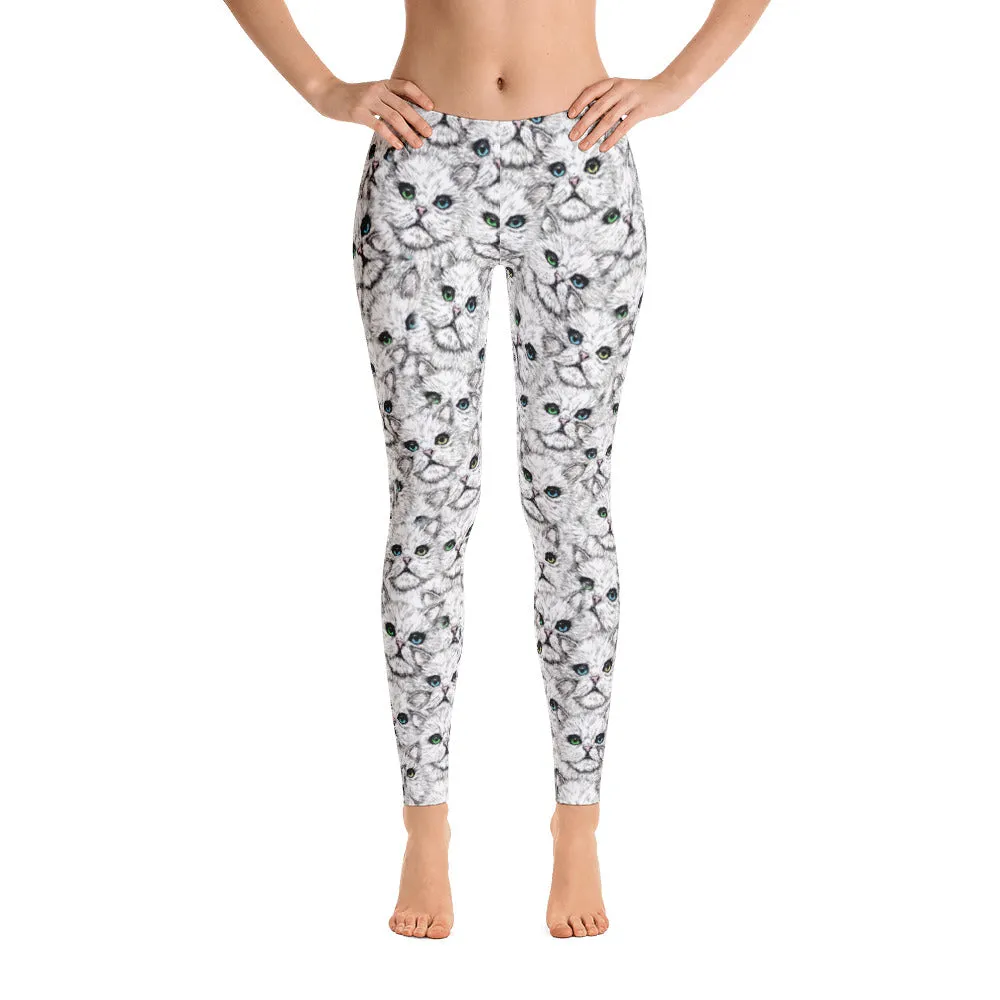 ANGORA KITTY FACES Leggings