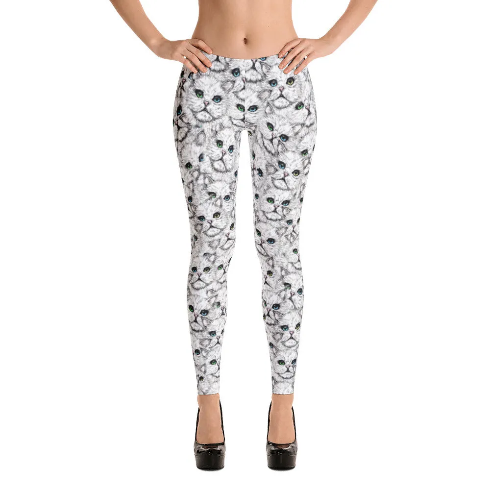 ANGORA KITTY FACES Leggings