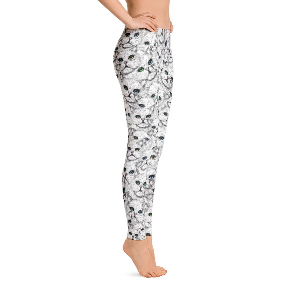 ANGORA KITTY FACES Leggings