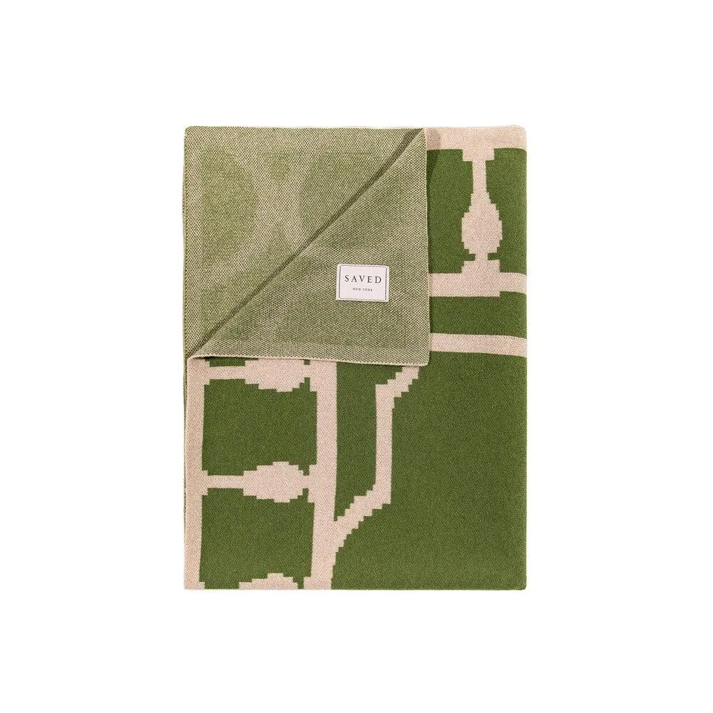 Balustrade Green Cashmere Blankets by Saved NY
