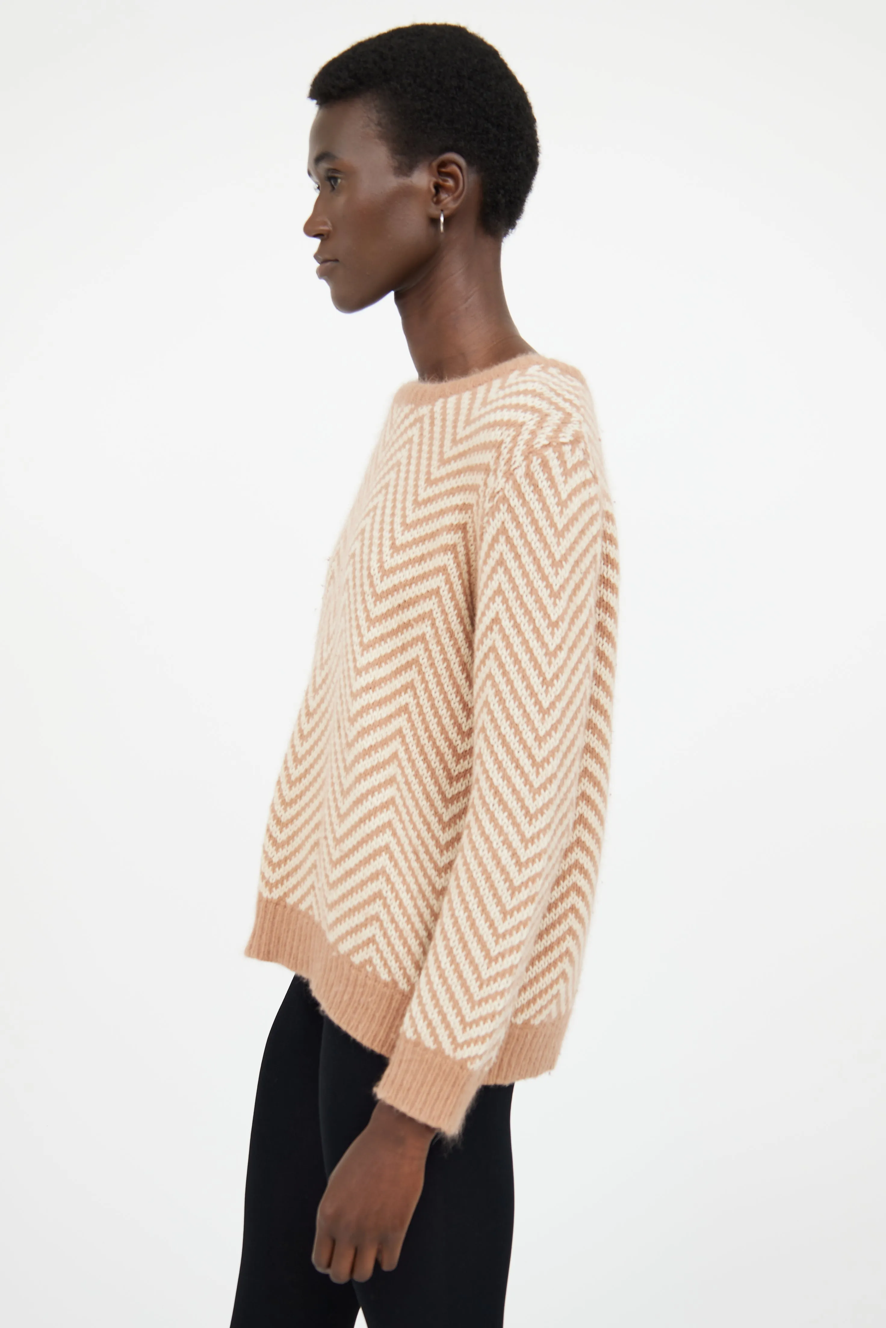 Beige & Cream Wool Blend Top