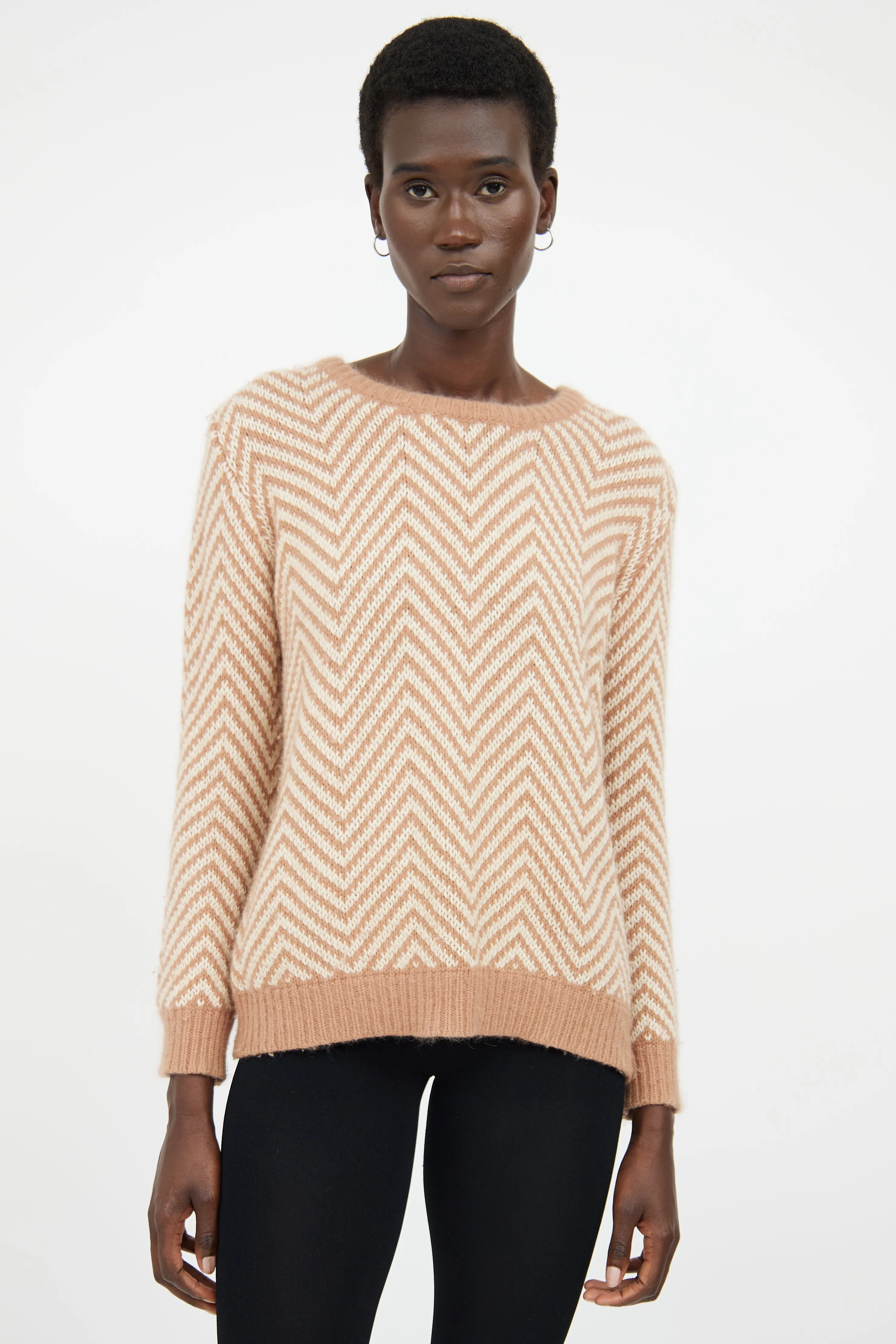 Beige & Cream Wool Blend Top