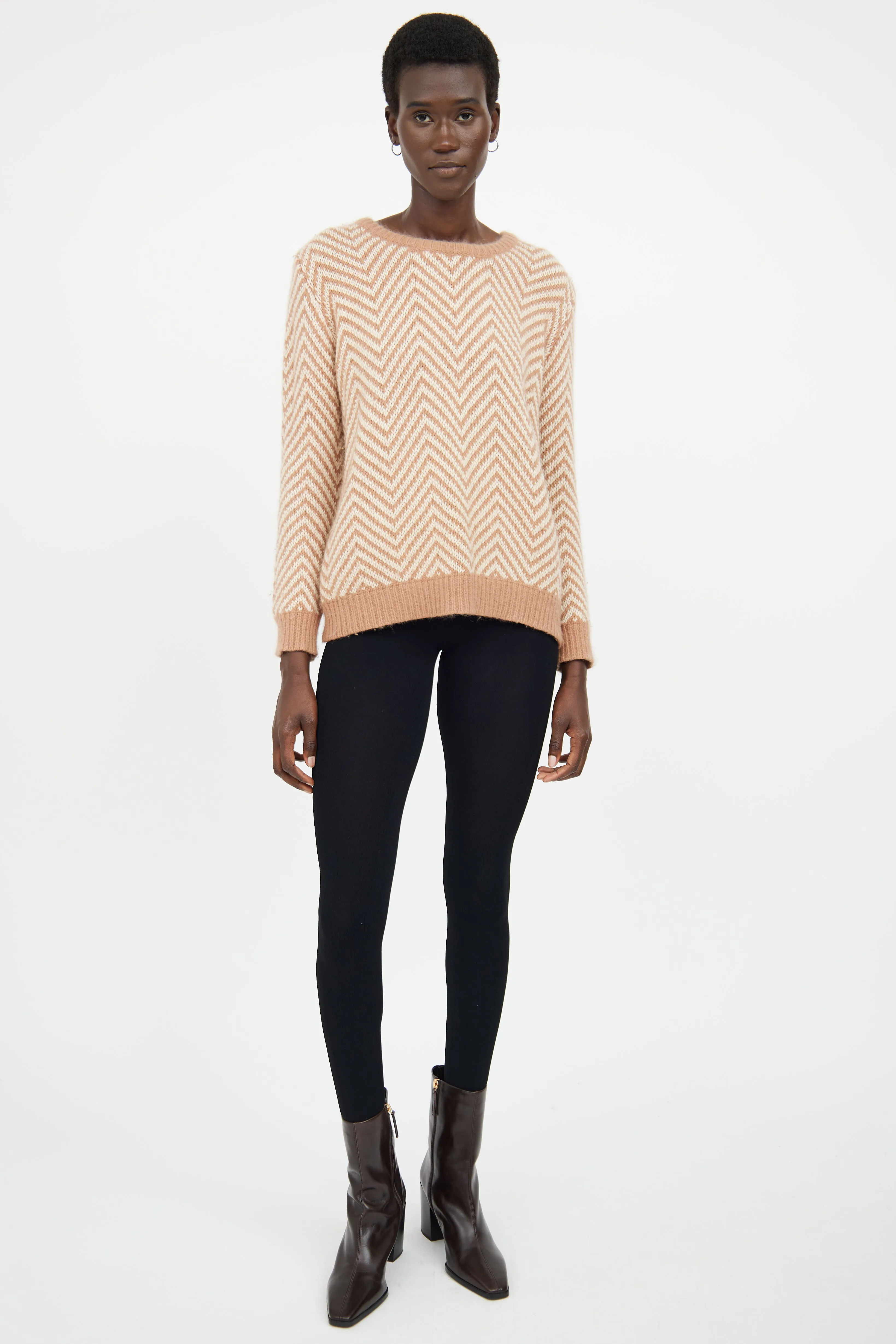 Beige & Cream Wool Blend Top