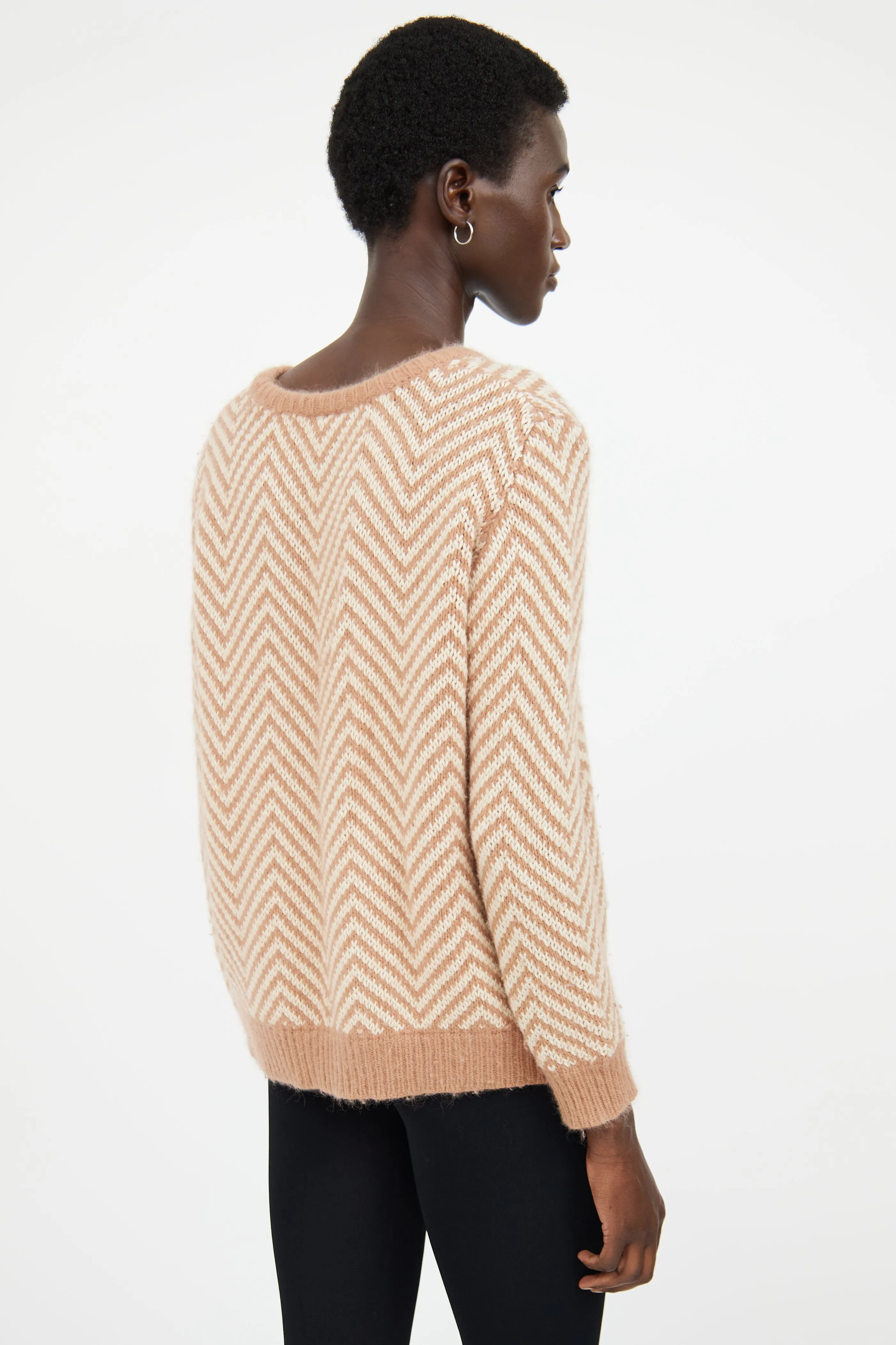 Beige & Cream Wool Blend Top