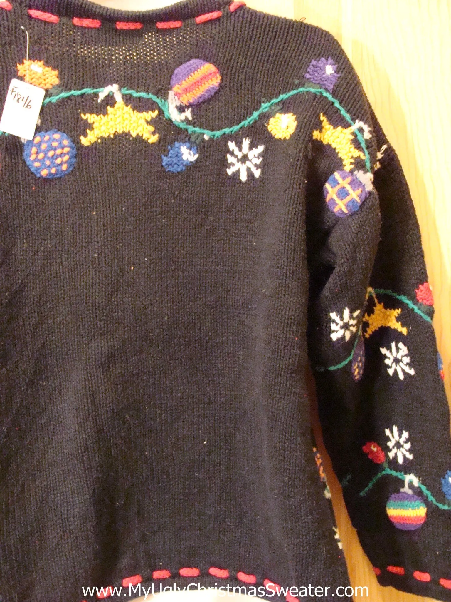 Black Colorful 2sided Funny Ugly Sweater Cardigan