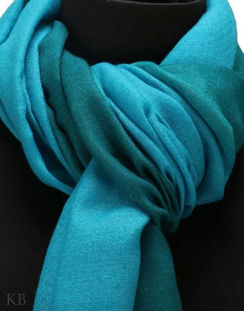 Cerulean Blue Pure Pashmina Stole