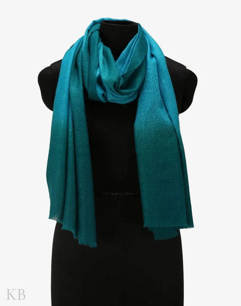 Cerulean Blue Pure Pashmina Stole
