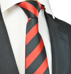 Classic Red and Black College Striped Men's Necktie