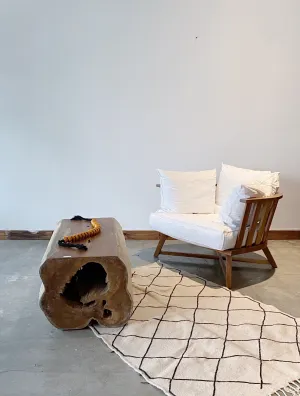 Coffee Table, Bench Organic Solid Teak Wood Tree Trunk
