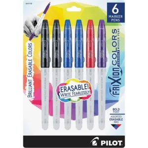 Colors Bold Point Erasable Marker Pen 6/Pkg Assorted Colors
