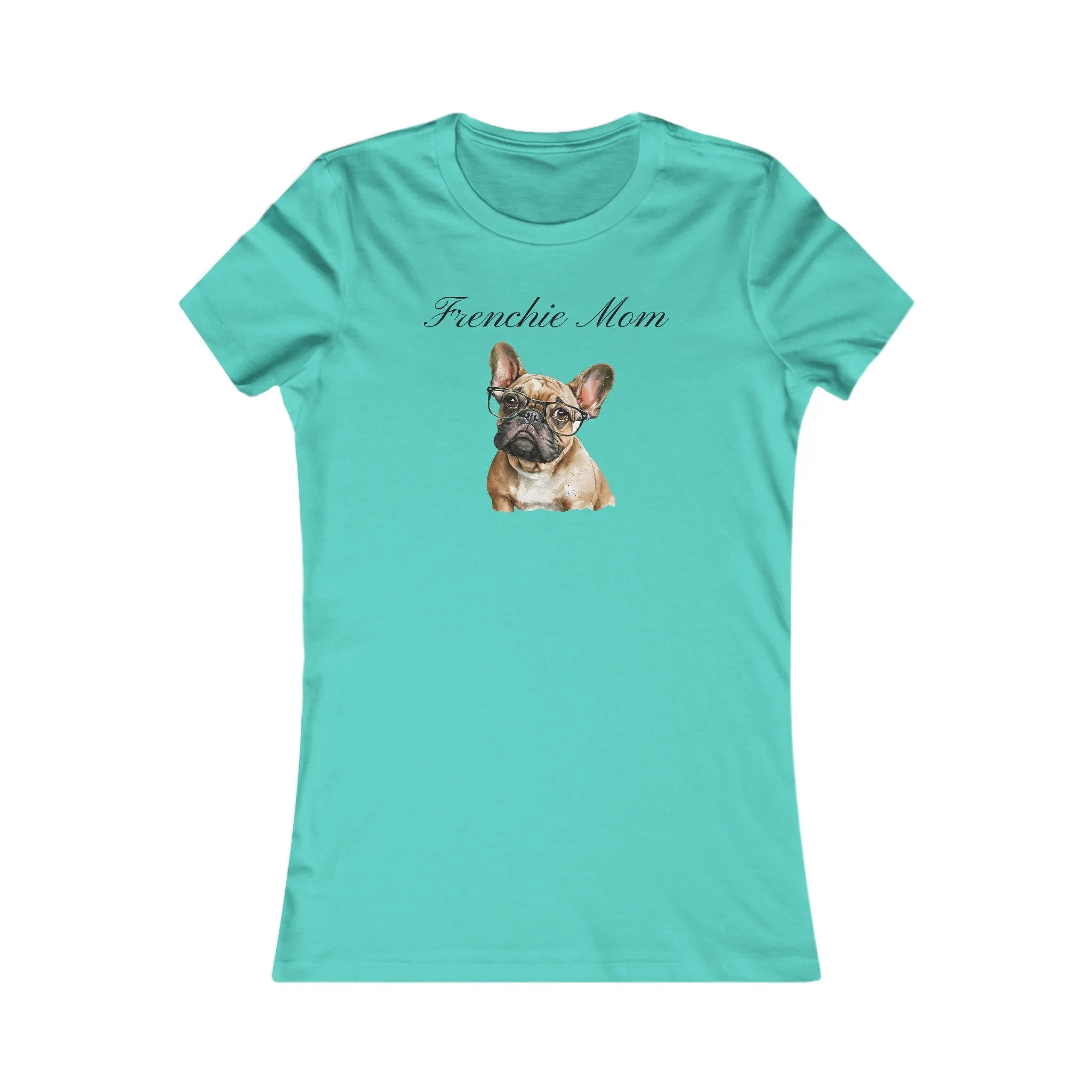 Custom Mom Frenchie Dog with Glasses Women's T-shirt with Comfy Bella Canvas Style for Dog Lovers