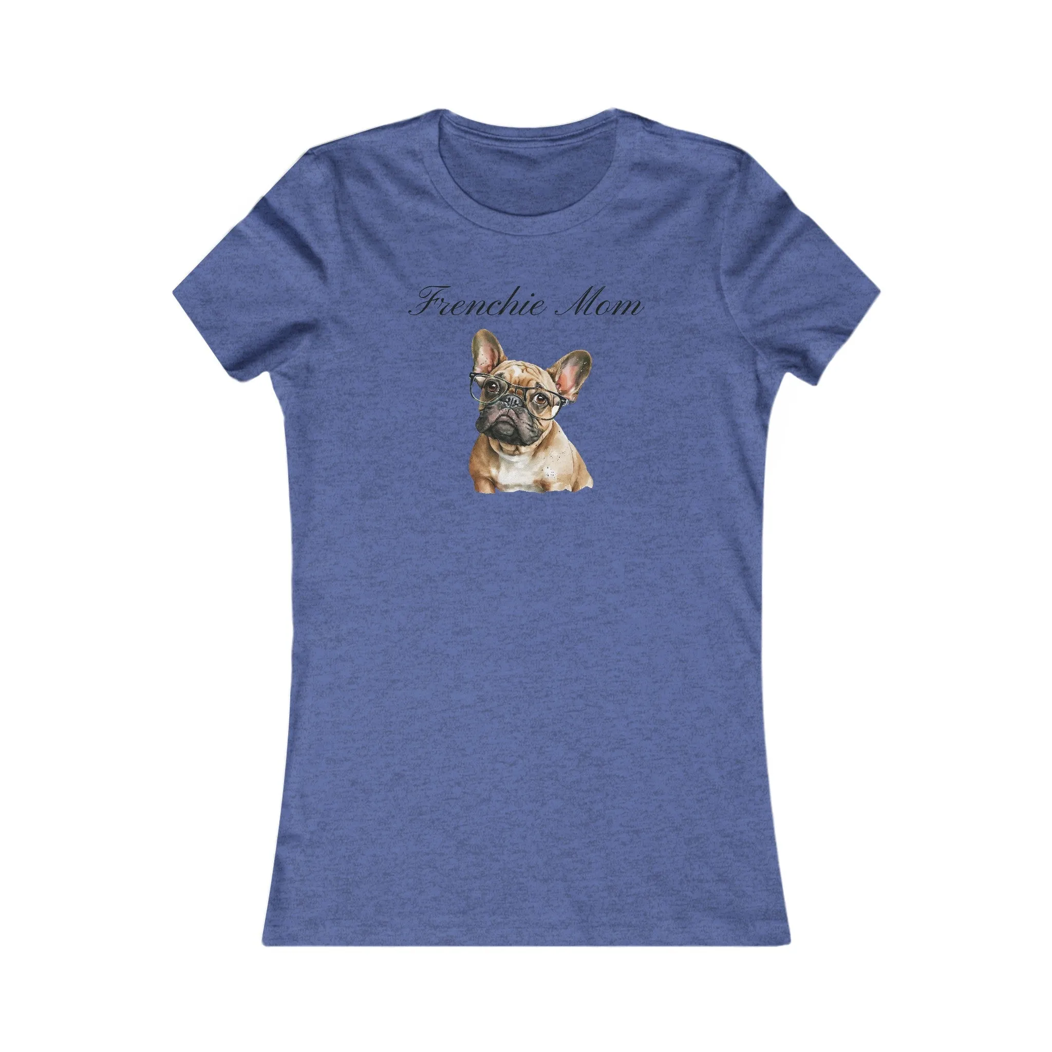 Custom Mom Frenchie Dog with Glasses Women's T-shirt with Comfy Bella Canvas Style for Dog Lovers