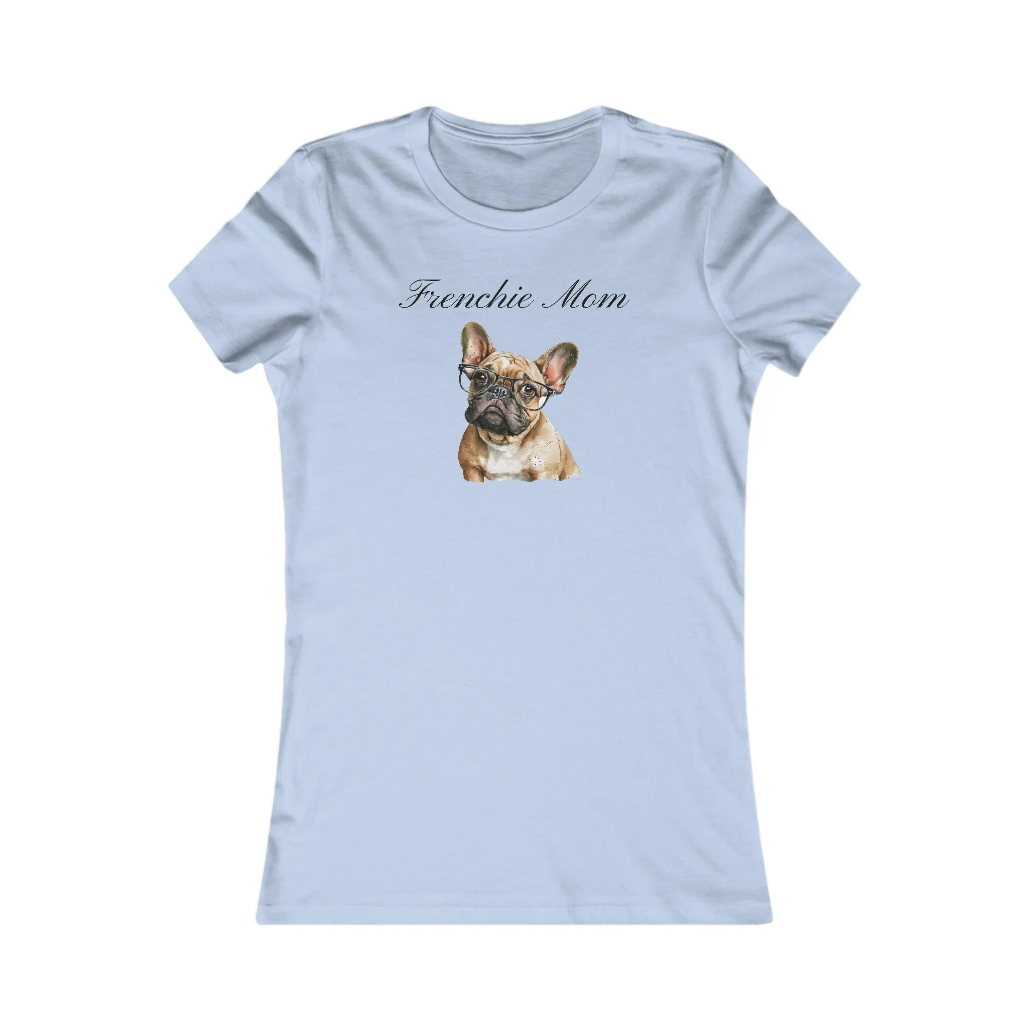 Custom Mom Frenchie Dog with Glasses Women's T-shirt with Comfy Bella Canvas Style for Dog Lovers