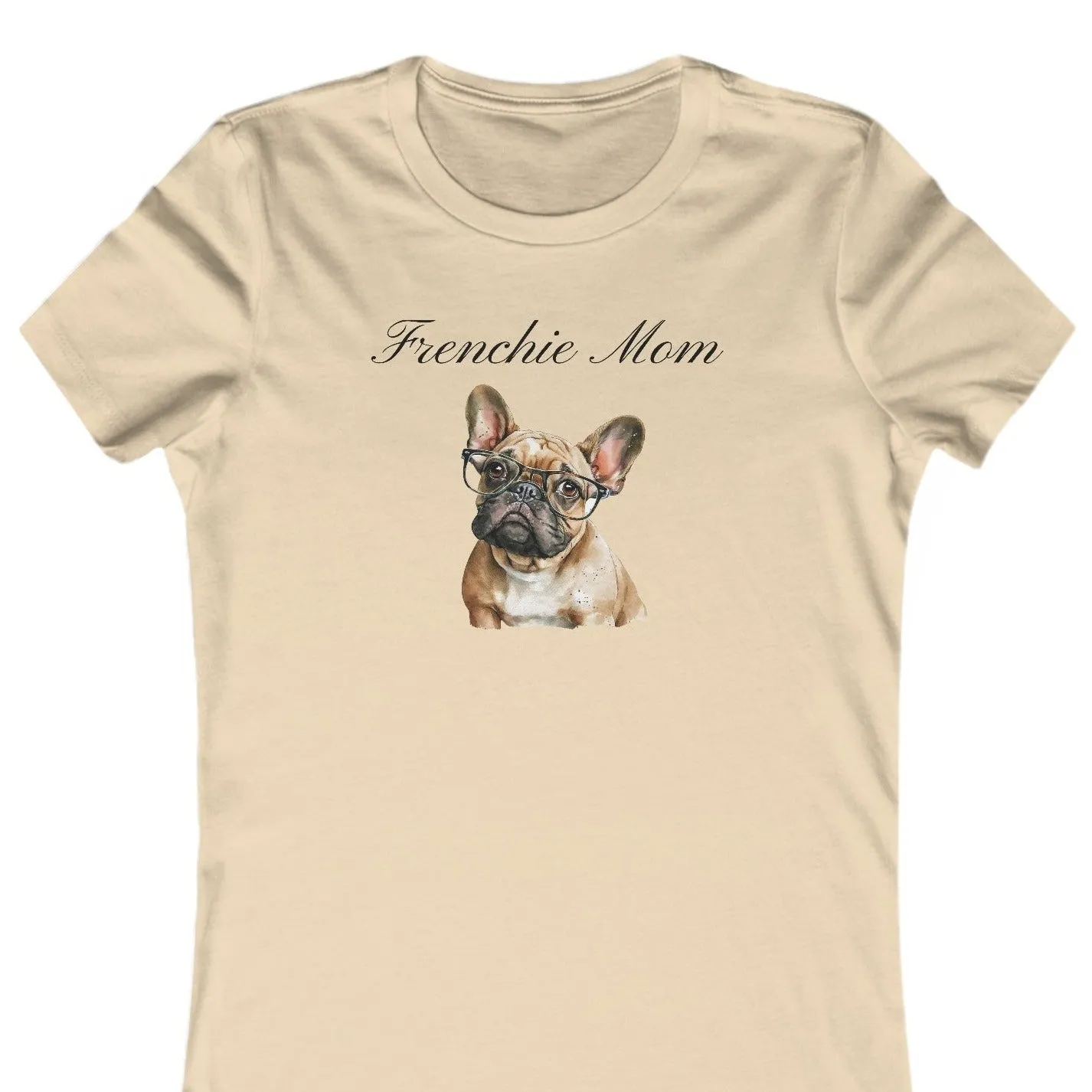 Custom Mom Frenchie Dog with Glasses Women's T-shirt with Comfy Bella Canvas Style for Dog Lovers