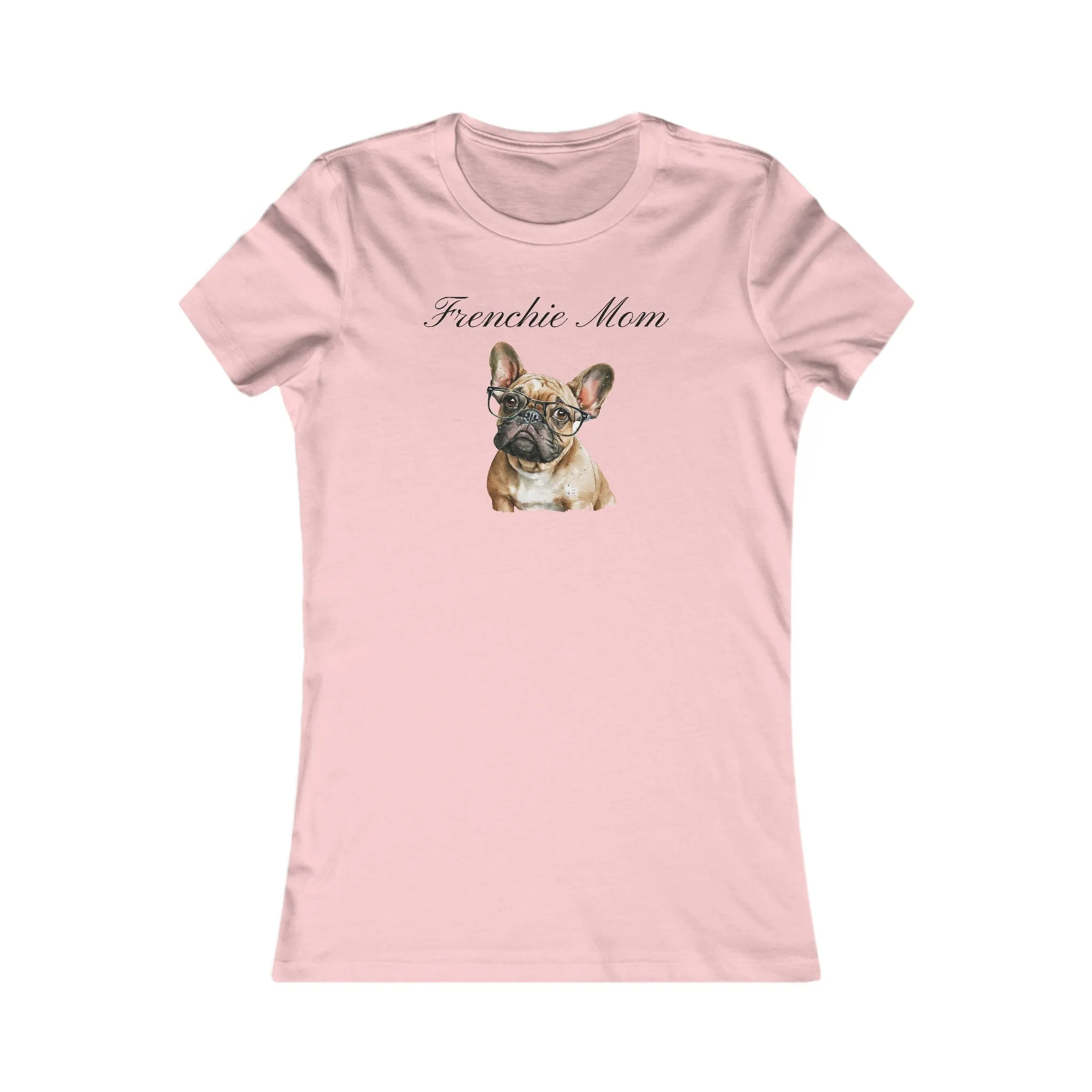 Custom Mom Frenchie Dog with Glasses Women's T-shirt with Comfy Bella Canvas Style for Dog Lovers