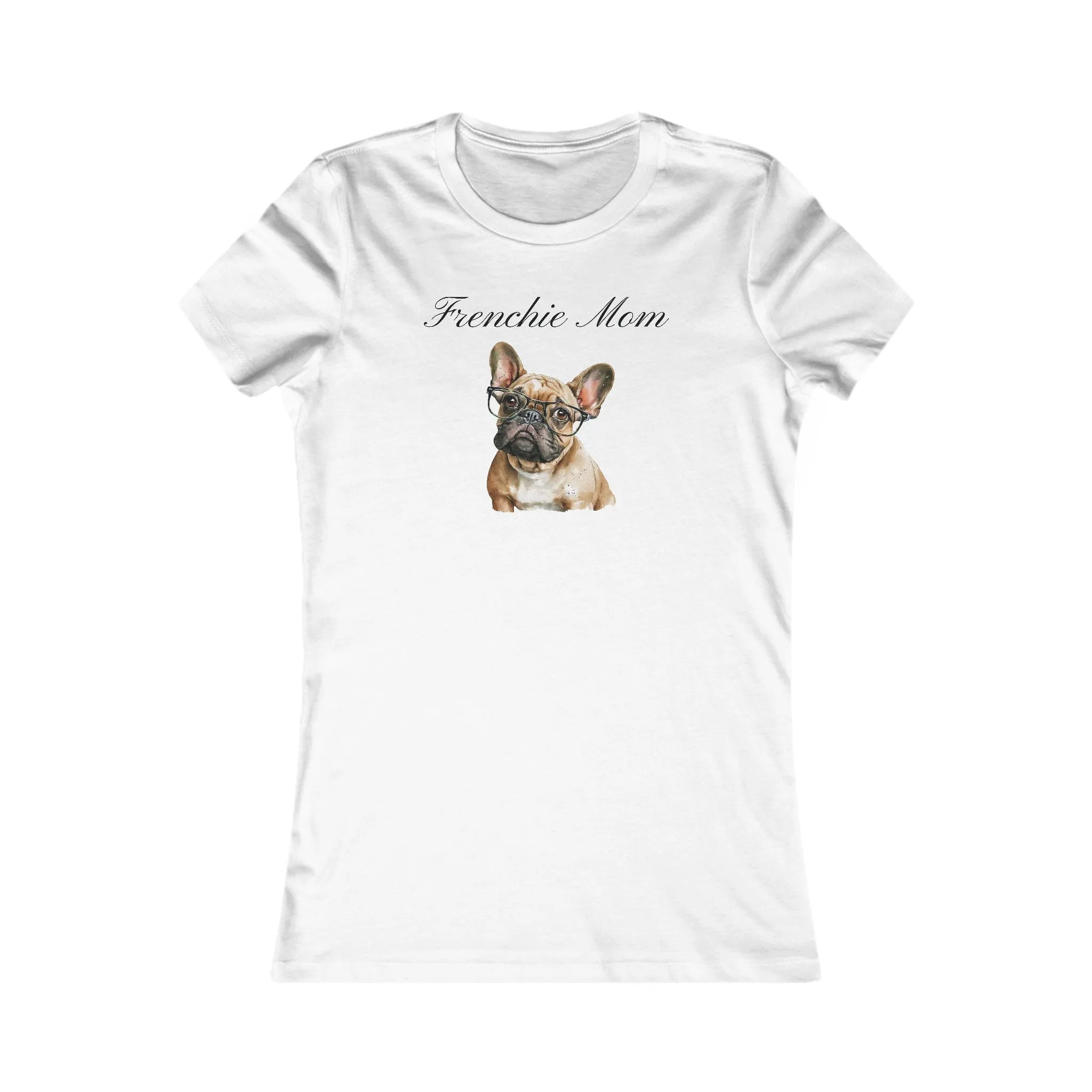 Custom Mom Frenchie Dog with Glasses Women's T-shirt with Comfy Bella Canvas Style for Dog Lovers