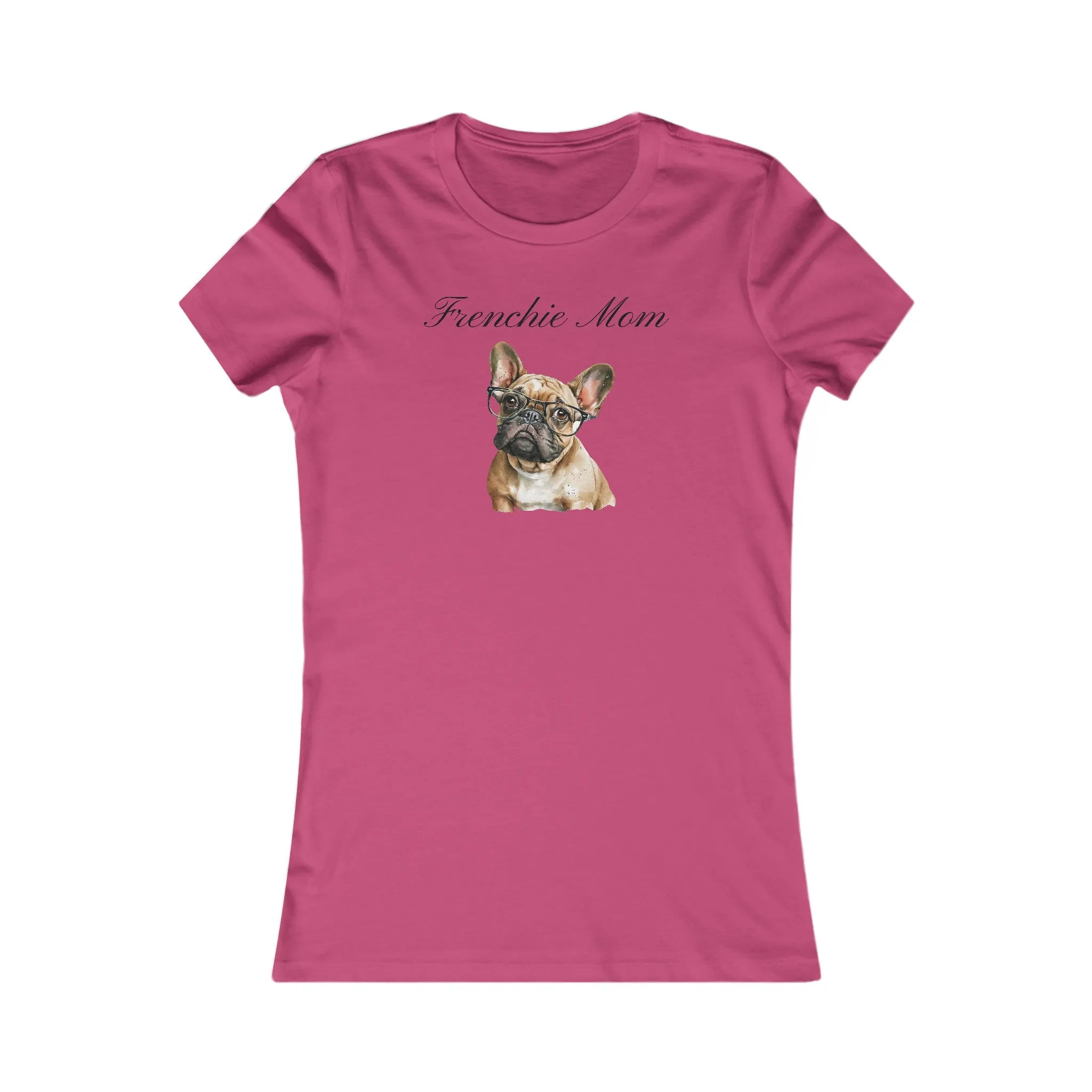 Custom Mom Frenchie Dog with Glasses Women's T-shirt with Comfy Bella Canvas Style for Dog Lovers