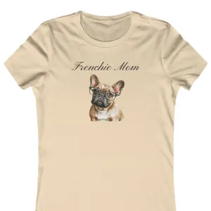 Custom Mom Frenchie Dog with Glasses Women's T-shirt with Comfy Bella Canvas Style for Dog Lovers