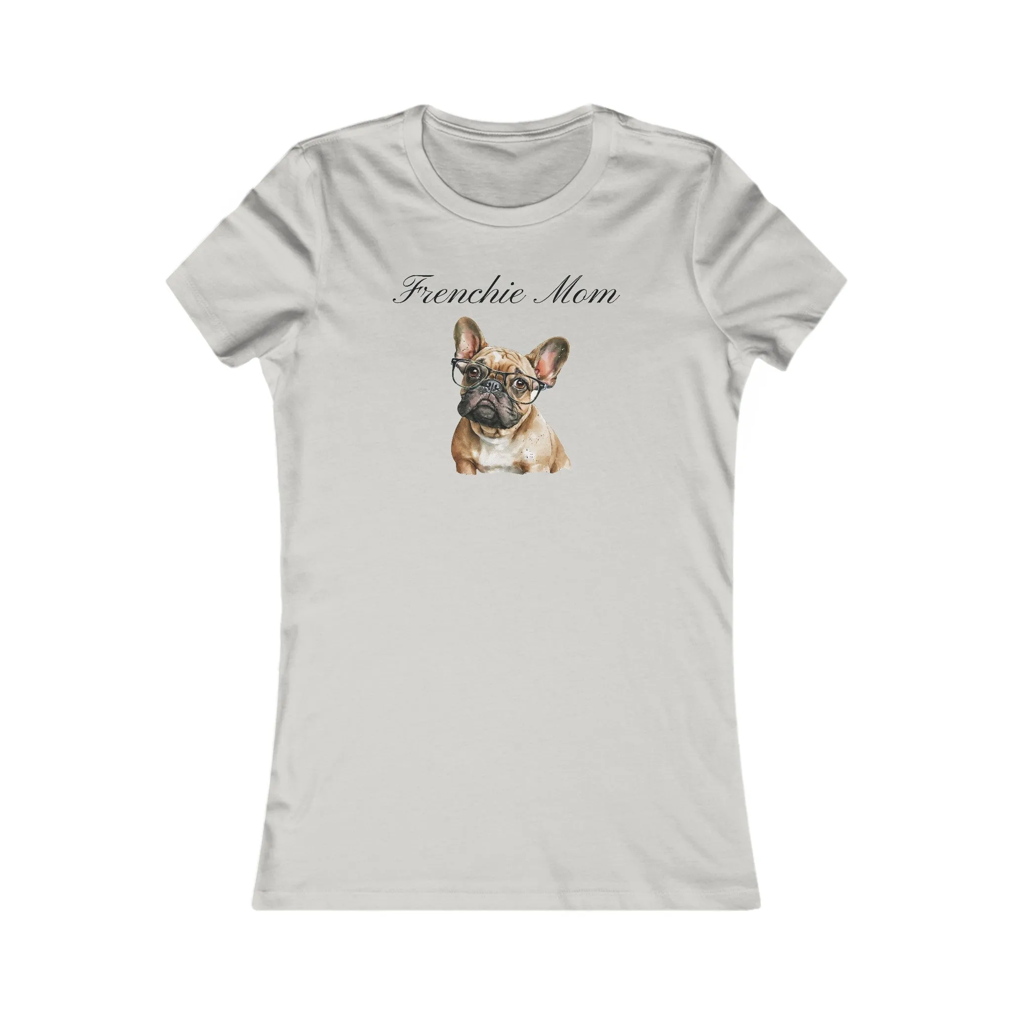 Custom Mom Frenchie Dog with Glasses Women's T-shirt with Comfy Bella Canvas Style for Dog Lovers
