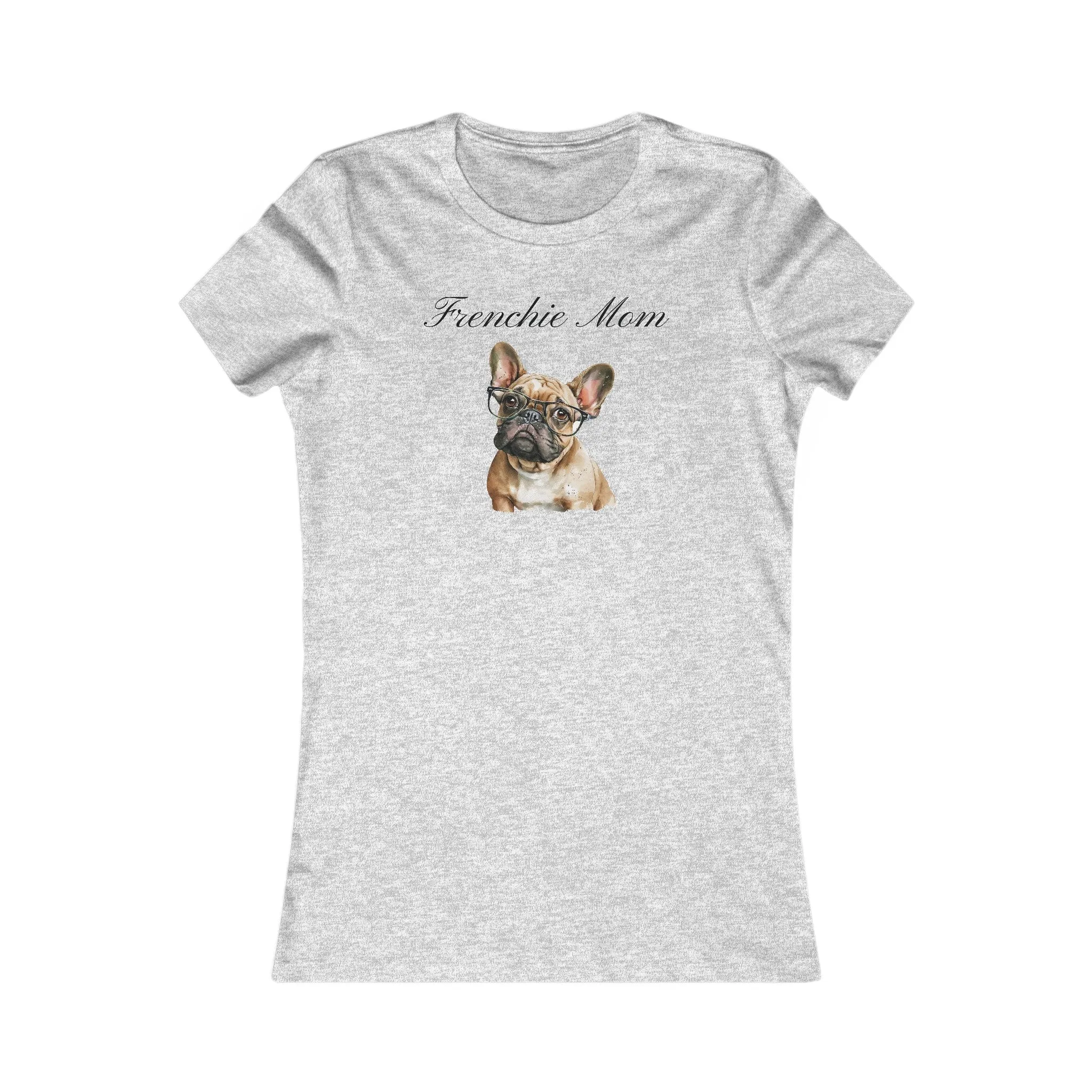 Custom Mom Frenchie Dog with Glasses Women's T-shirt with Comfy Bella Canvas Style for Dog Lovers