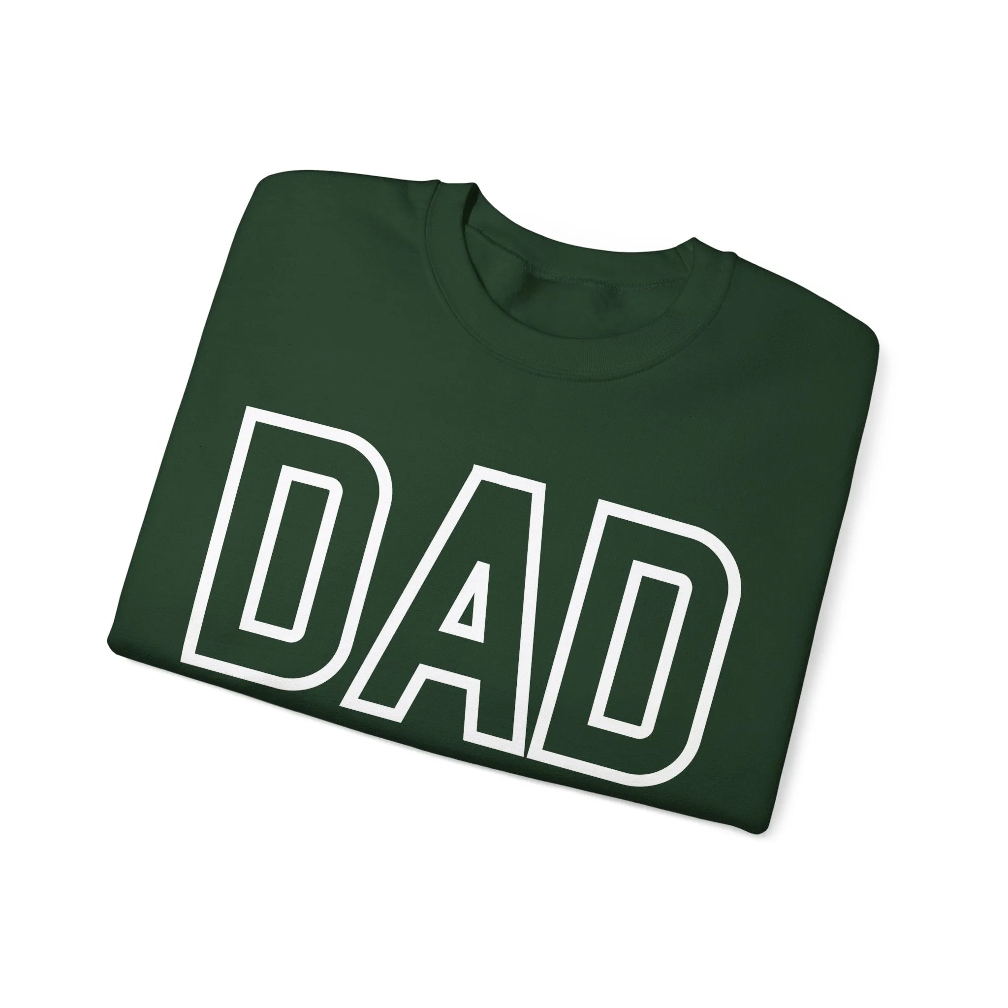 DAD Oversized Pullover Crewneck Sweatshirt, Gifts for Dad, Baby Shower Gifts, White on Forest Green, Father's Day Gift, Dad to be