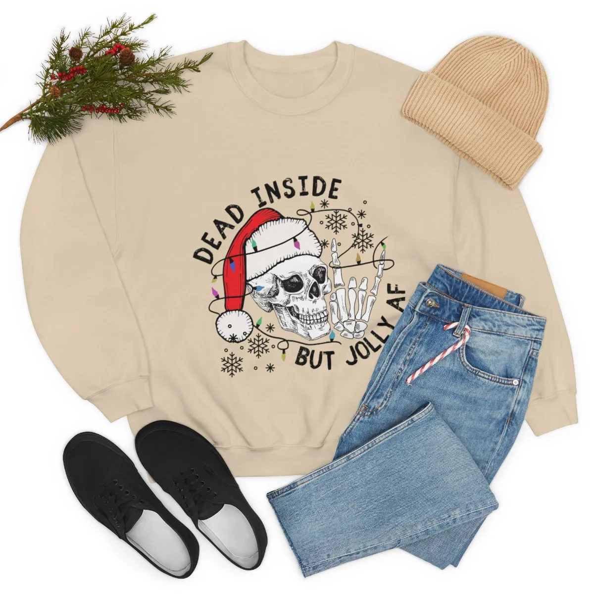 Dead Inside But Jolly AF Unisex Heavy Blend™ Crewneck Sweatshirt