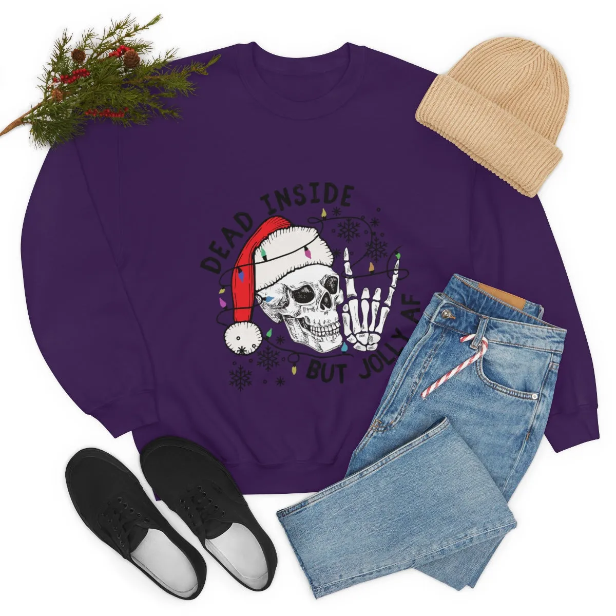 Dead Inside But Jolly AF Unisex Heavy Blend™ Crewneck Sweatshirt