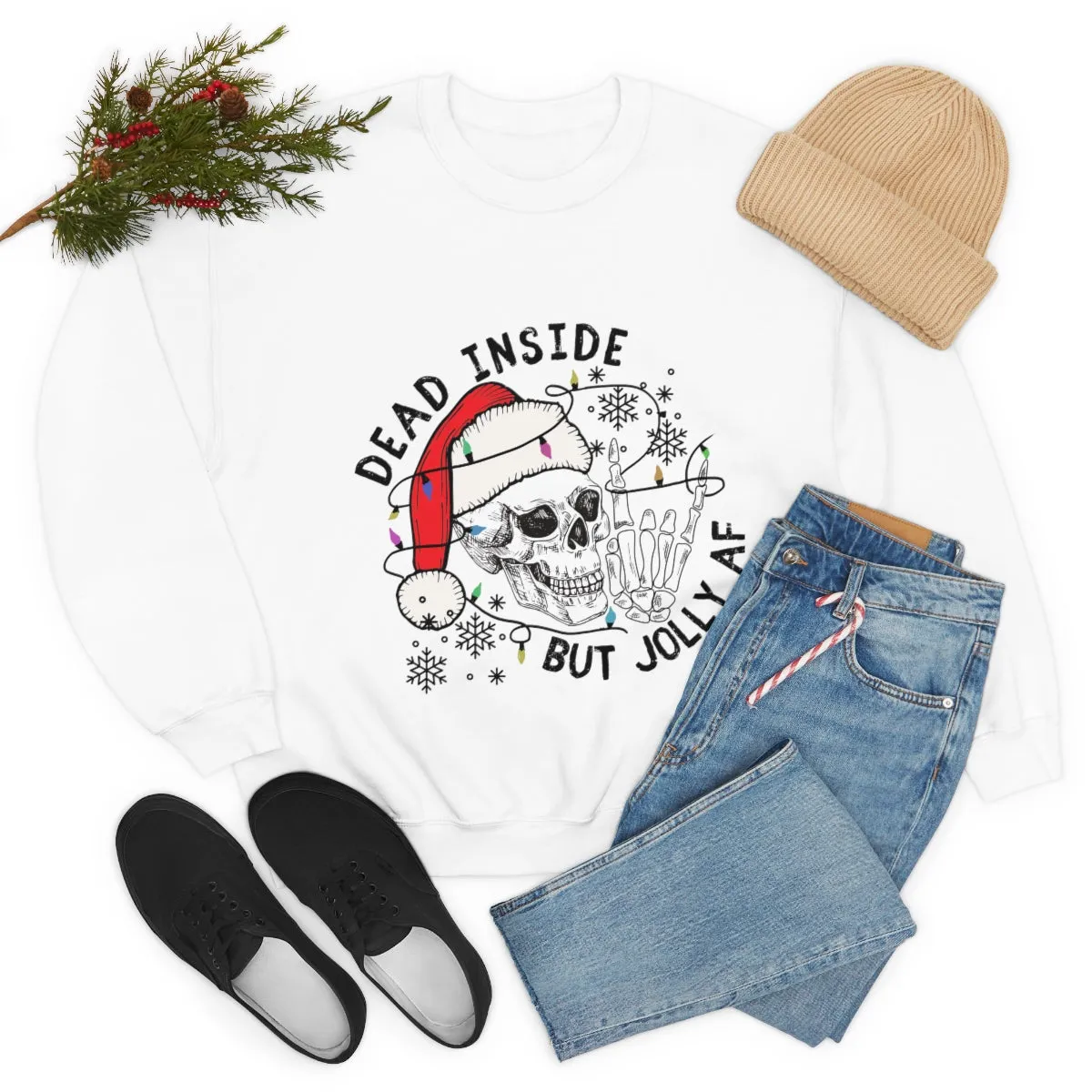 Dead Inside But Jolly AF Unisex Heavy Blend™ Crewneck Sweatshirt