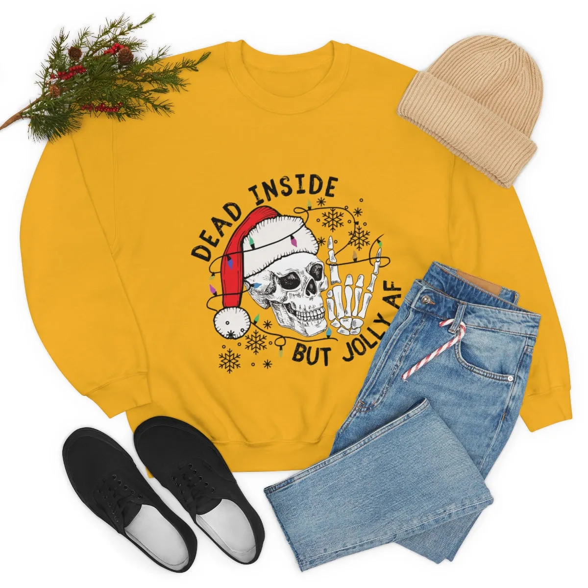 Dead Inside But Jolly AF Unisex Heavy Blend™ Crewneck Sweatshirt
