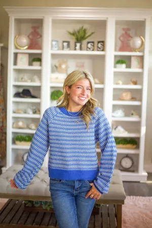 Geometric Stripe Knit Sweater