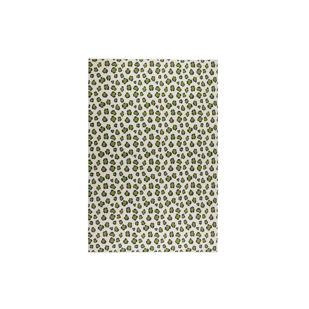 Green Leopard Print Cashmere Blankets by Saved NY