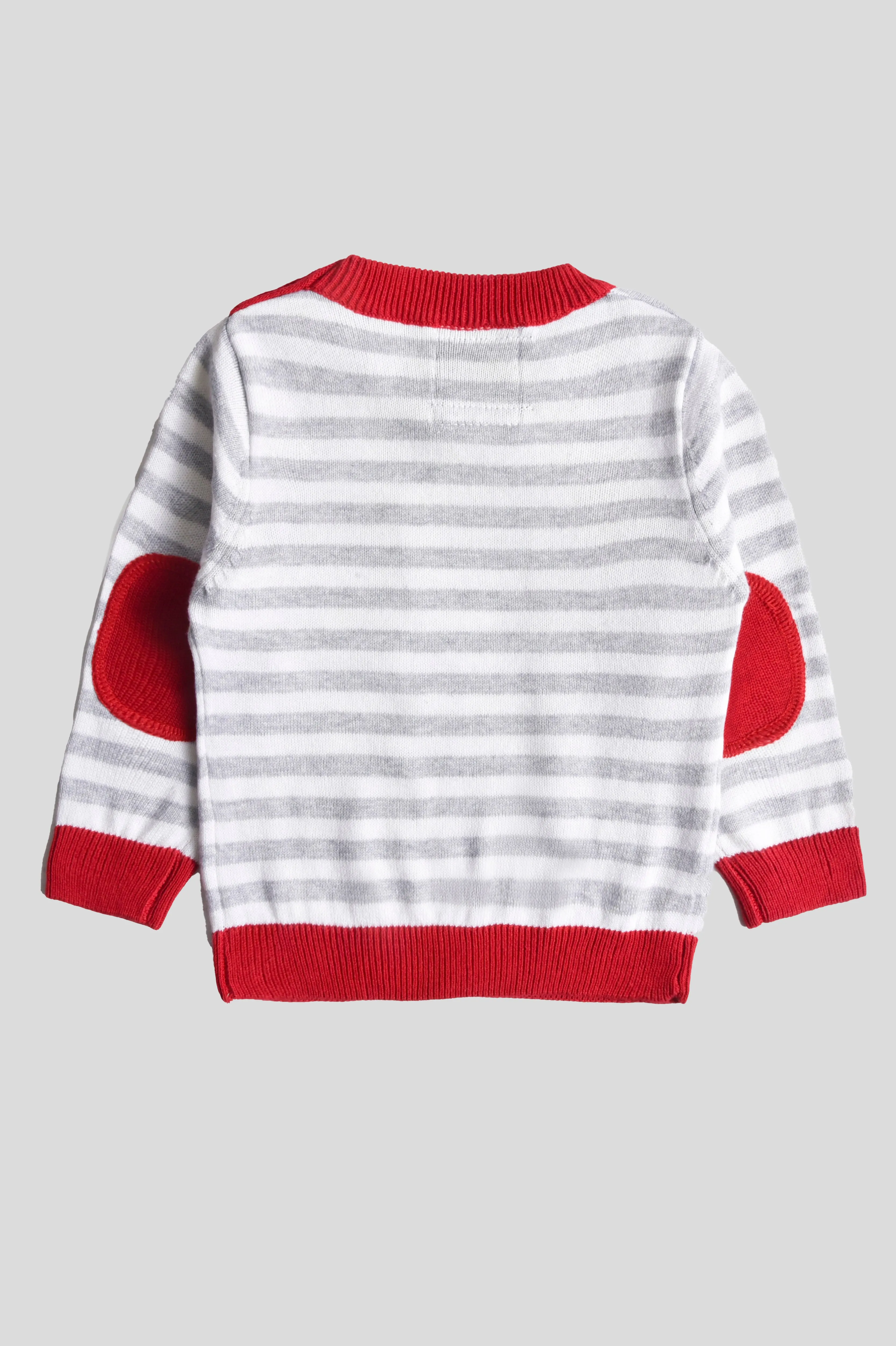 Grey and White Striped Sweater