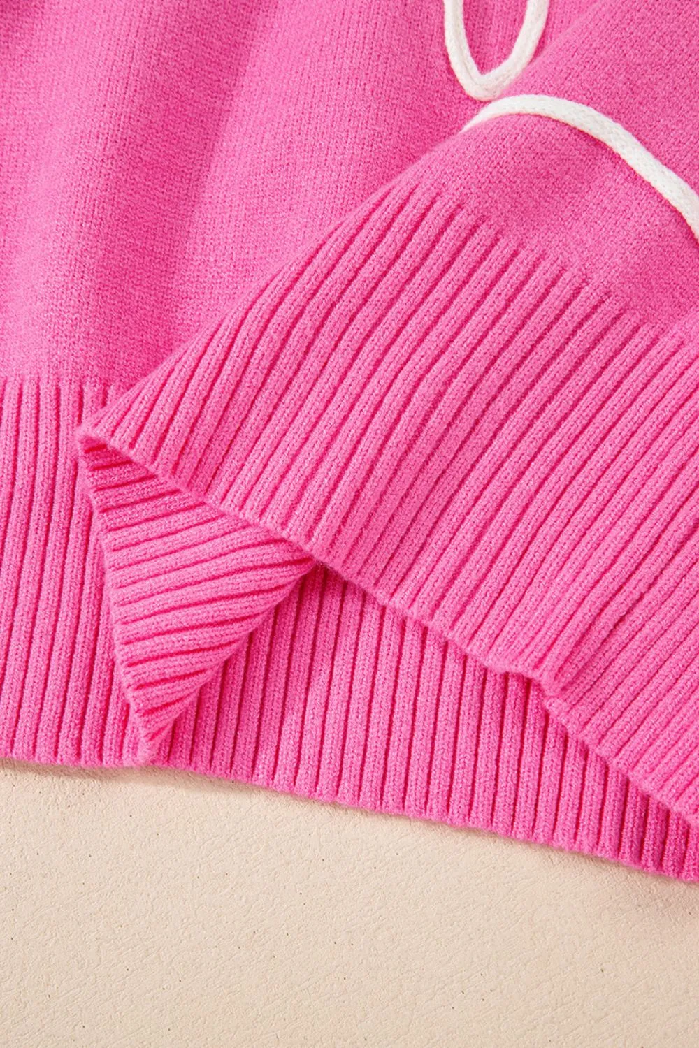 kesley Bow Round Neck Dropped Shoulder Sweater