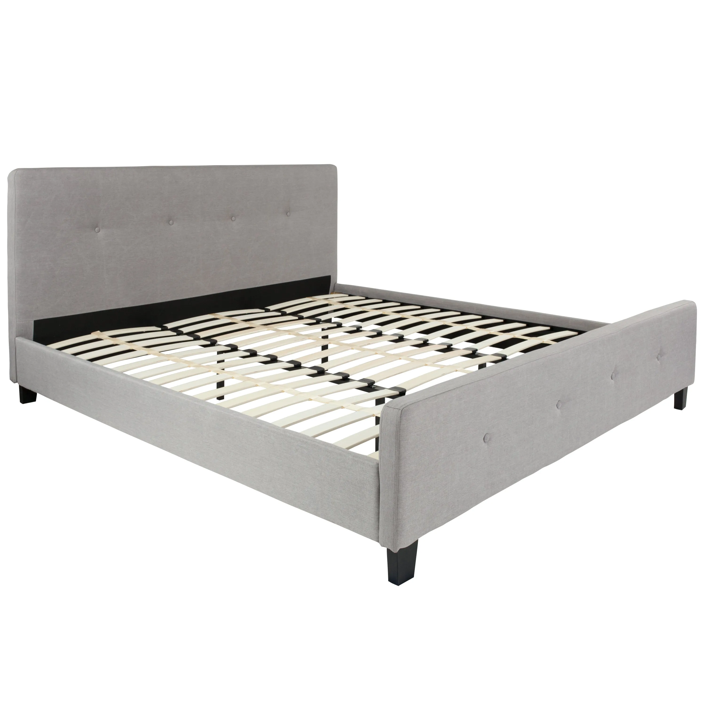 King Platform Bed Set-Gray HG-BM10-28-GG
