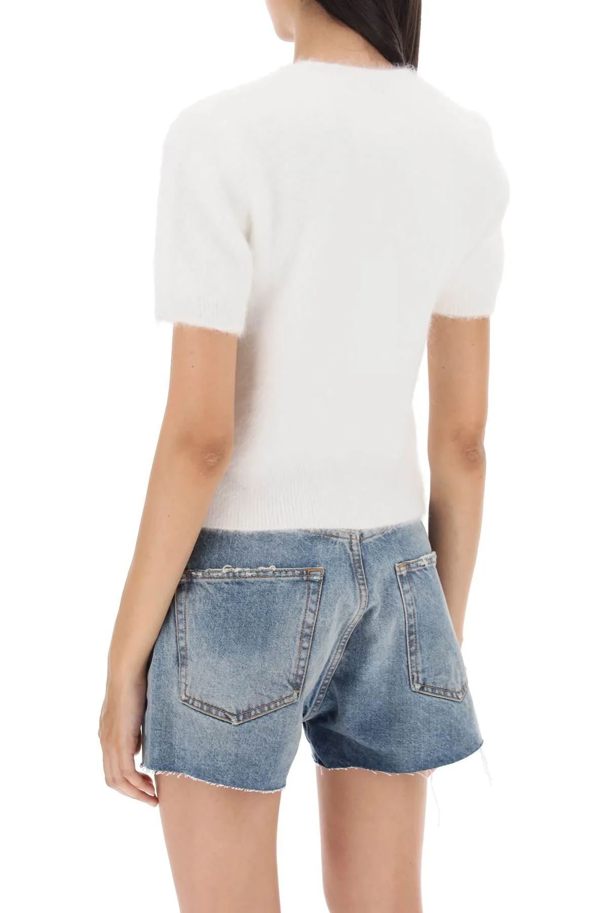 Maison Margiela Angora Wool Short-Sleeved Top