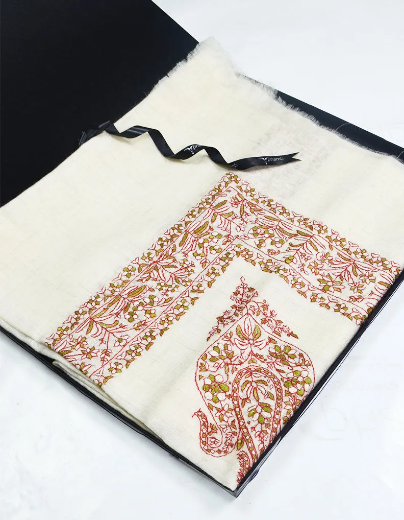 Mussar Rumaal Large Naqsha White RL00680