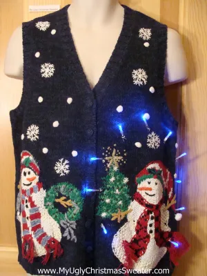 Need to Buy Christmas Sweaters? Light Up Sweater Blue Vest