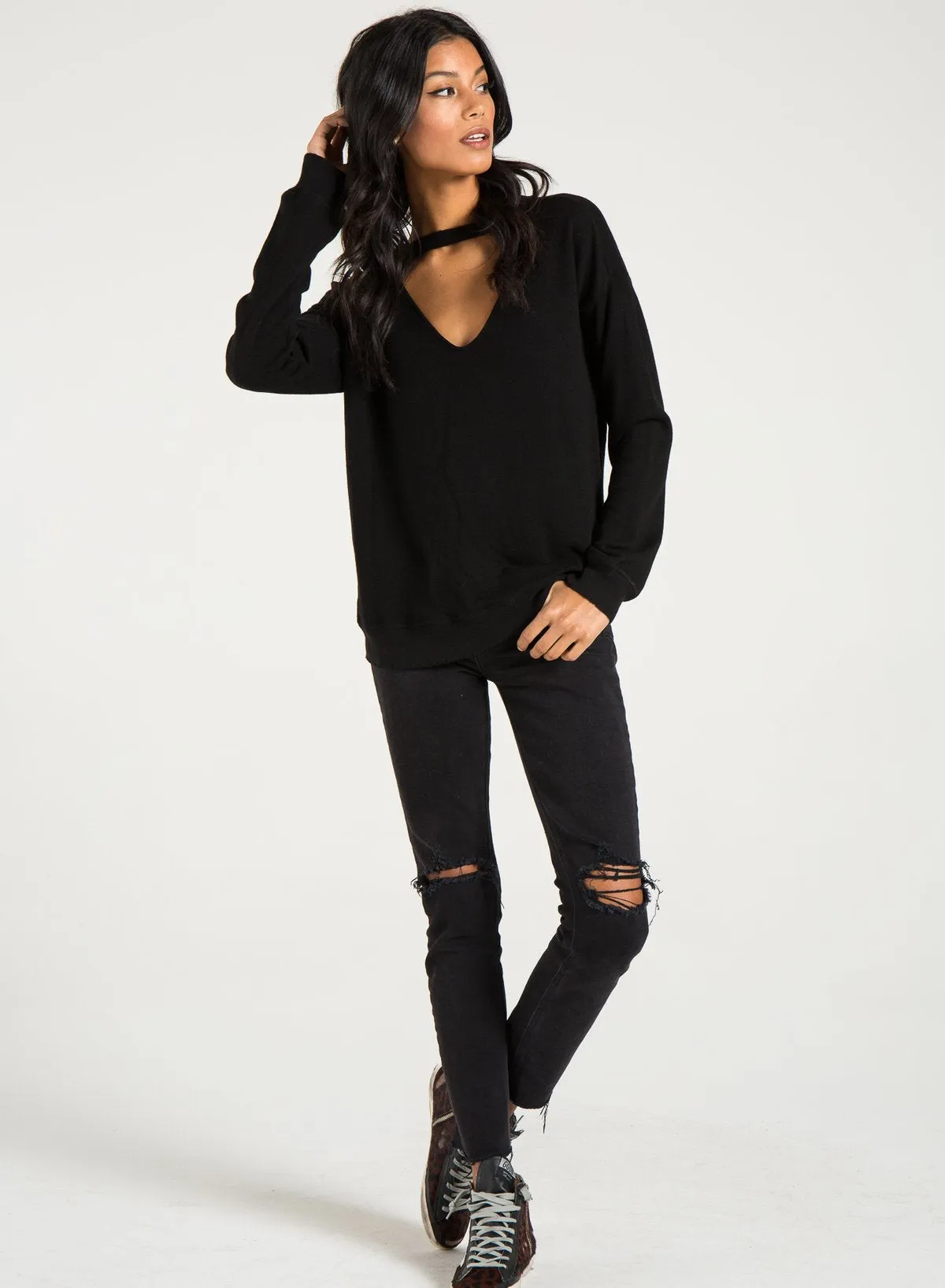 PHILANTHROPY- Pria-Sweatshirt Black Cat