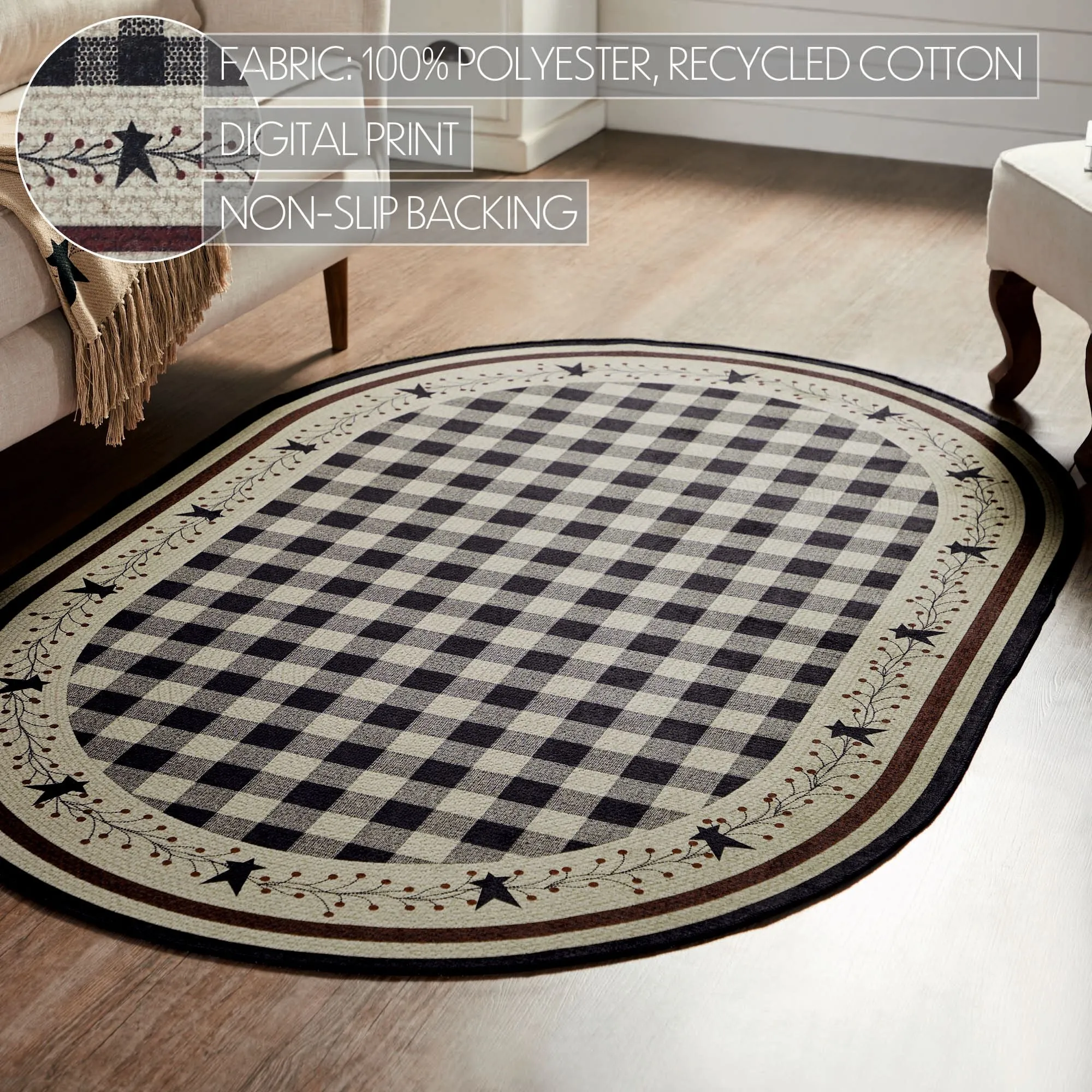Pip Vinestar Polyester Rug Oval 48x72