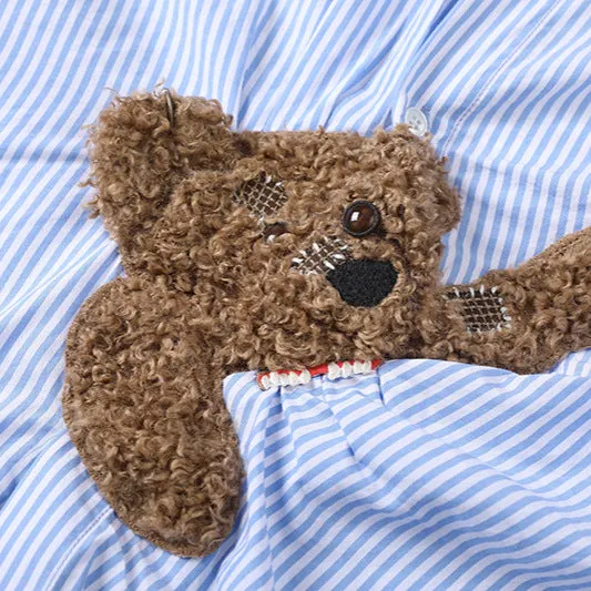 Pre Order:  Retro Cute Bear Striped Shirt