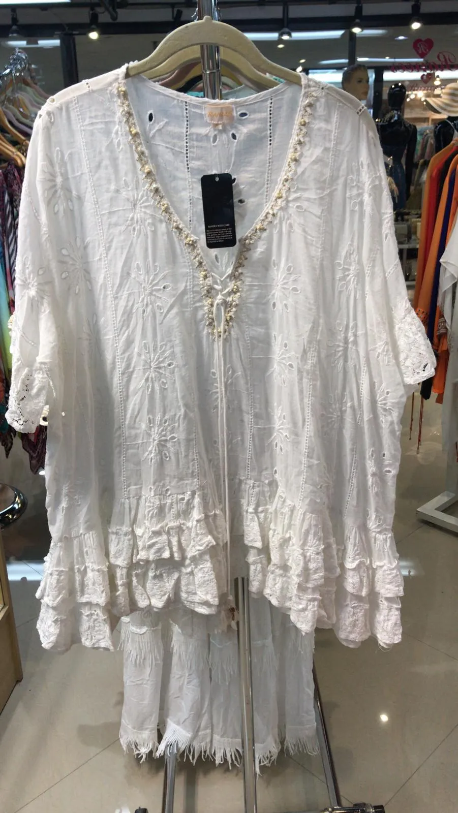 Ranee's white eyelet coverup