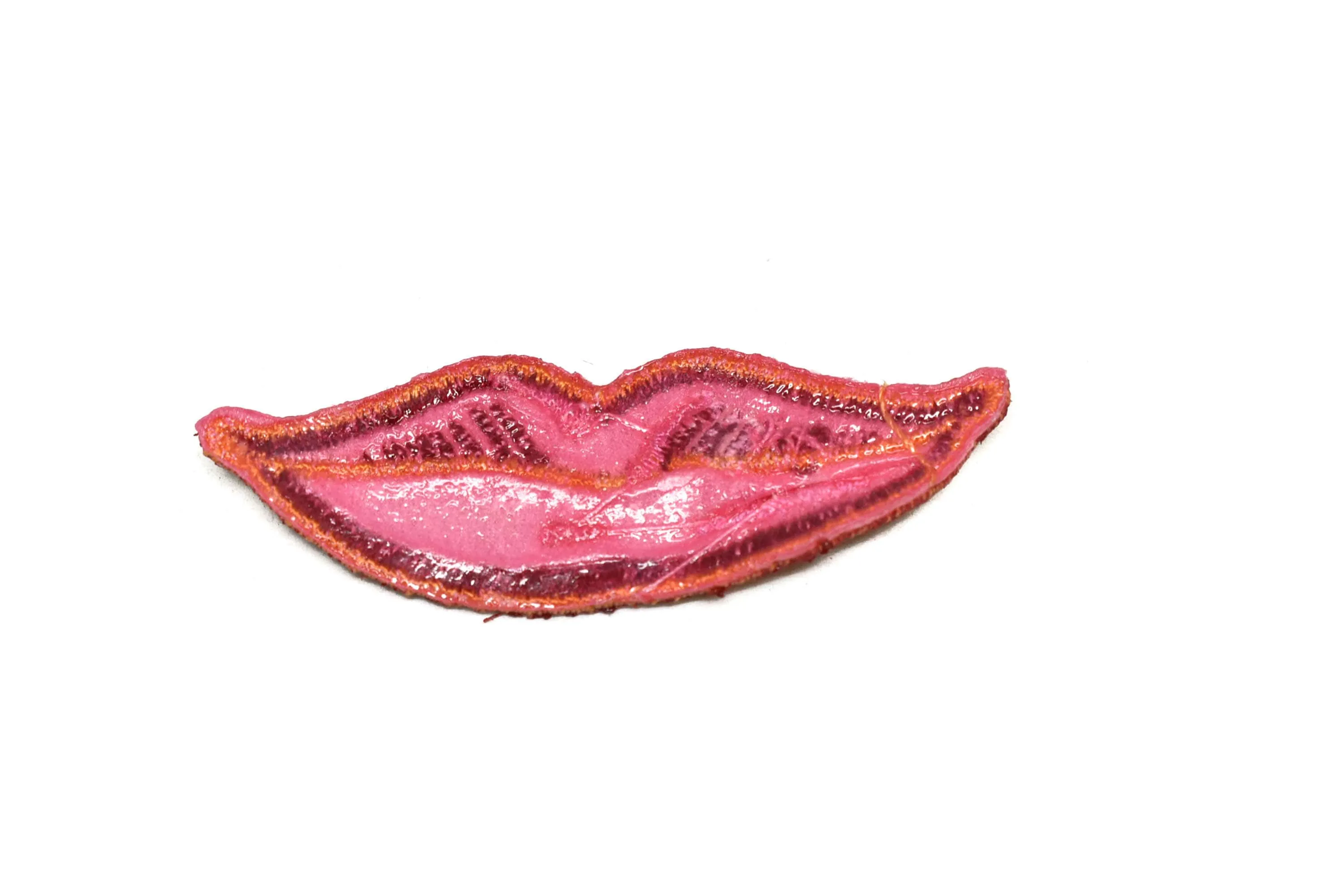Red Lips w/ Rhinestones Iron-On Patch 2.50" x 0.87" - 1 Piece