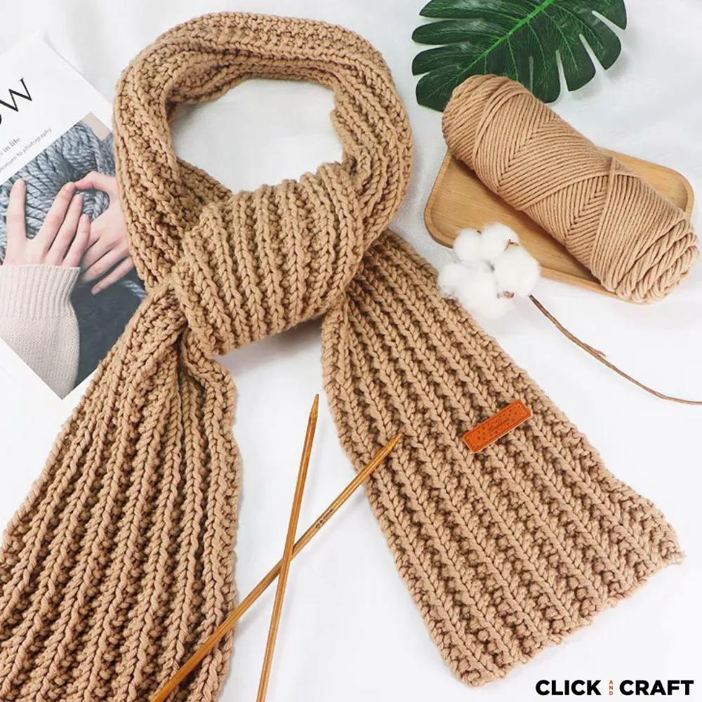 Rust Red Knitting Cotton Yarn | 8-ply Light Worsted Double Knitting